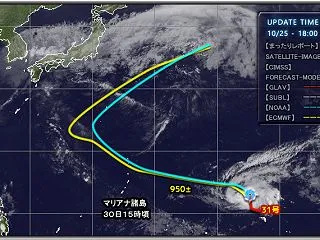 台風31号 予想進路【NOAA・ECMW…