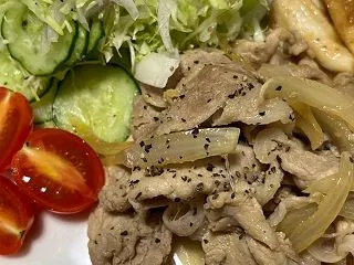 豚肉の生姜焼きの夕飯