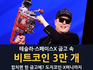 머스크 회사들 비트코인 3만 개, 합…