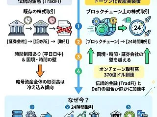 暗号資産市場が冷える中、静かに進む「金融…