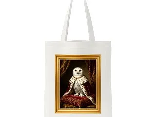 シロフクロウのルネサンス肖像画トートバッ…