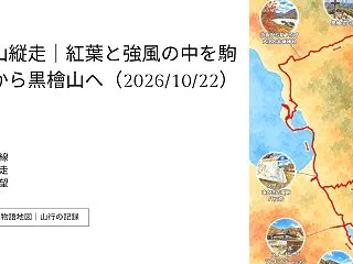 赤城山縦走｜紅葉と強風の中を駒ヶ岳から黒…