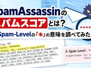 SpamAssassinのスパムスコアと…