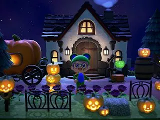 【あつ森】自宅周りのハロウィンレイアウト…