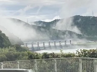 雲の中の船明ダム方面へ♪