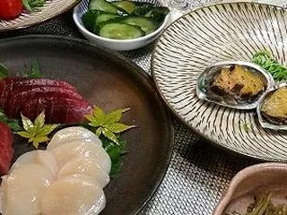 ◆刺身とアワビソテーでおうちごはん♪