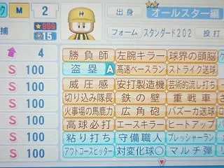 捕手金特青特の個人的査定