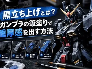 黒立ち上げとは？ガンプラの筆塗りで重厚感…