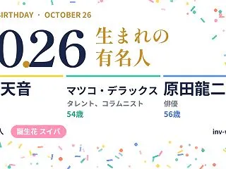 10月26日生まれの有名人・偉人（252…