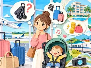 楽天トラベルの飛行機でベビーカーは無料で…