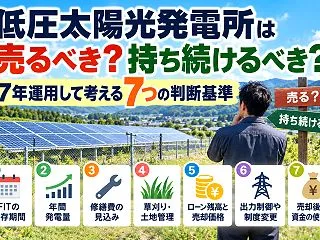 低圧太陽光発電所は売るべき？持ち続けるべ…