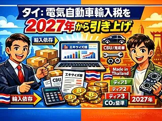 タイEV輸入税を2027年に引き上げへ …