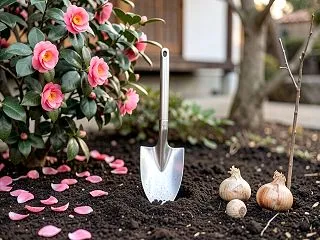 さざんか 球根 移植ゴテ