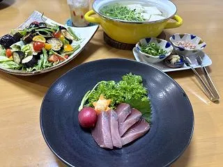 美味しい豆腐で・・湯豆腐☆美味しいお刺身…