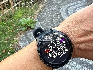 Garmin 570で予想完走タイムを表…