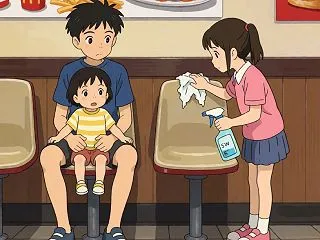 マックで家族連れに席譲ったら