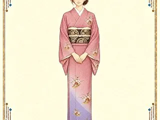 花舟刺繍の付け下げ｜梅と菊の冬コーデ