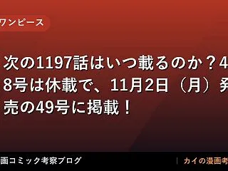 【ワンピース】次の1197話はいつ載るの…