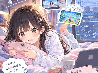 「雨の日は、パジャマのままで。」