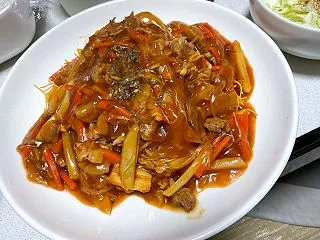 ポークチャップ風皿うどん