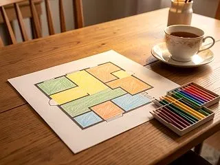 間取り図 色鉛筆 縁側