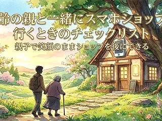 高齢の親と一緒にスマホショップへ行くとき…