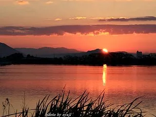 平湖での日の出