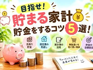 目指せ！貯まる家計️貯金をするコツ5選！