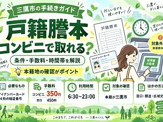 【三鷹市】戸籍謄本はコンビニで取れる？手…