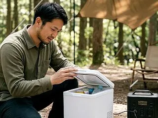 ポータブル電源で冷蔵庫は何時間使える？容…
