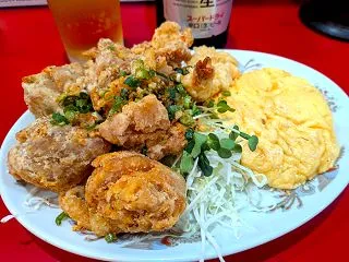 「若水」＠東三国 カリカリの鶏唐揚げ、フ…