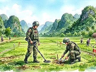 ラオスとロシアの合同工兵隊、不発弾撤去協…