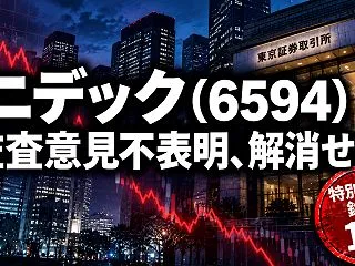 ニデック(6594)監査意見不表明続く｜…