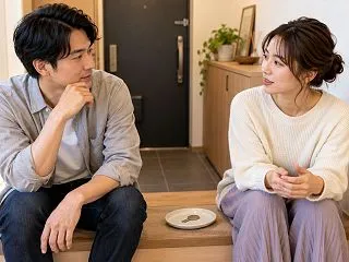 合鍵を渡すタイミングに迷うリア充カップル…