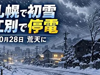 【江別市】10月28日朝に雪、最大瞬間風…