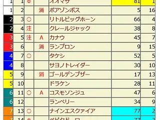 10月29日[データスコア出馬表(地方V…