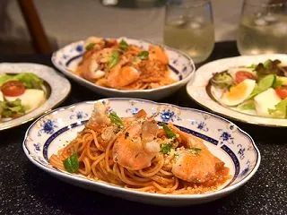 海老のトマトパスタ