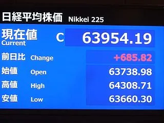 日経平均、2日続伸で6万3954円…AI…