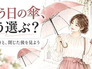 雨の日のデート、傘はどう選ぶ？｜広げた大…