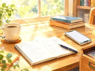 散らかったメモの片隅にいる未来の自分