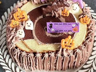 菓子パンで簡単ハロウィンケーキ作り