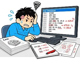 CAMから出したプログラムをなぜ毎回直す…