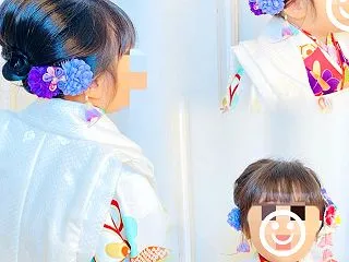 七五三 面出しヘア 和髪 被布着付け 大…