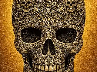 幾何学模様と髑髏（SKULL LINE …