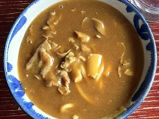 リメイクのカレーうどんと天ぷら
