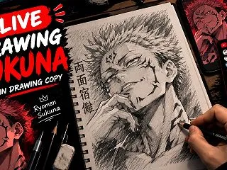 Drawing Sukuna LIVE …