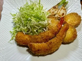 海老フライ完食で、500g増の体重です！