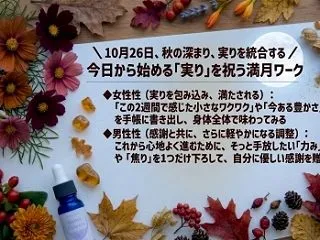 10/26 満月ワーク：深まる秋の実りを…