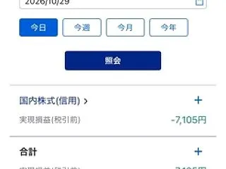 10月29日 デイトレ結果 -7105円…