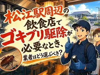 松江駅周辺の飲食店でゴキブリ駆除が必要な…